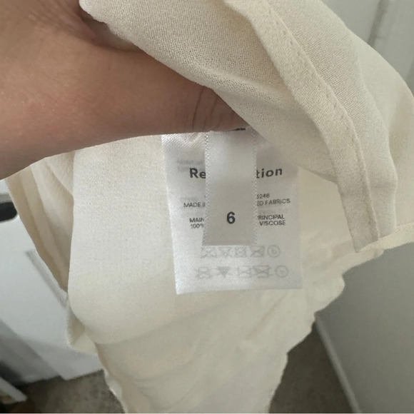 NEW Reformation Hallie Maxi Long Sleeve Dress 6 Victorian Ruffle Cream Dress - Picture 9 of 12